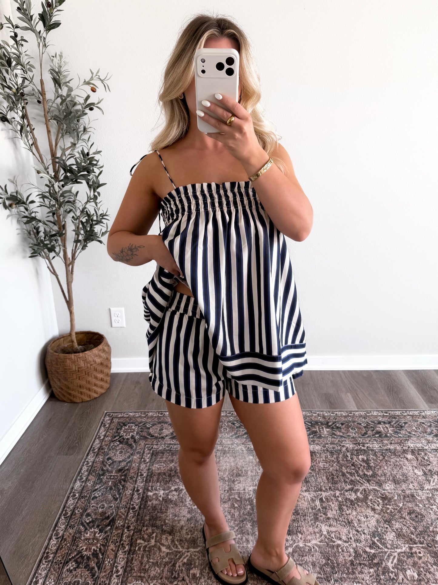 Ocean Ave Striped Short Set