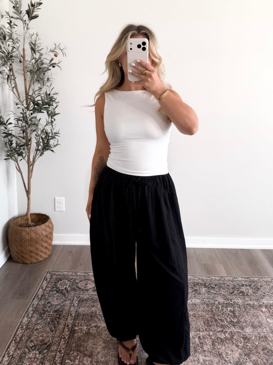 Bare Drape Back Top / White