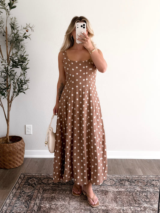 Dolce Latte Dot Midi Dress