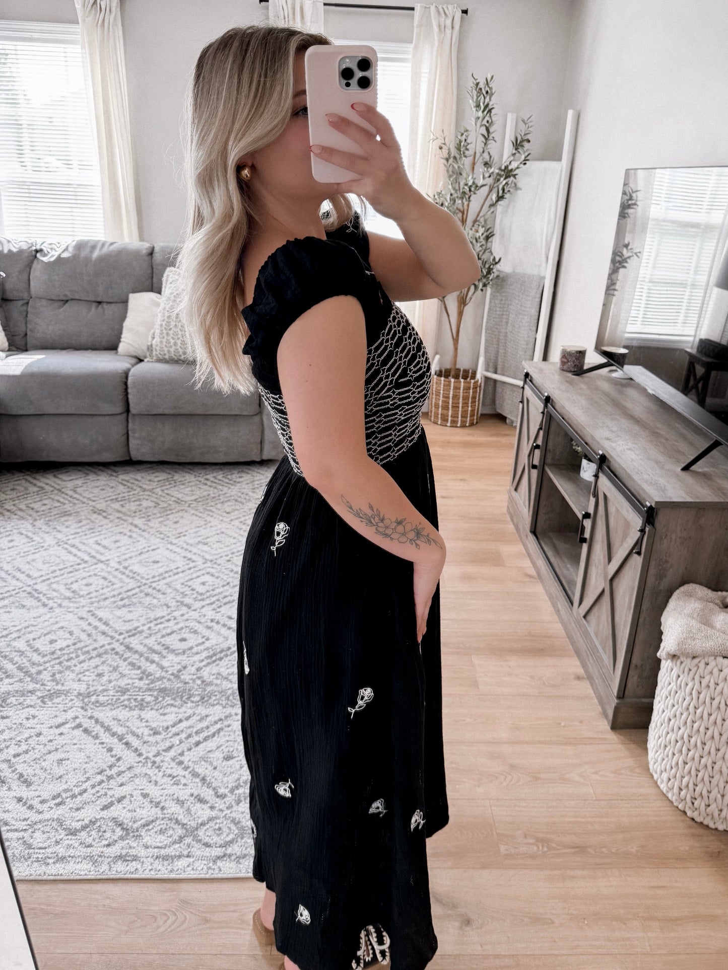 New Beginnings Embroidered Midi Dress