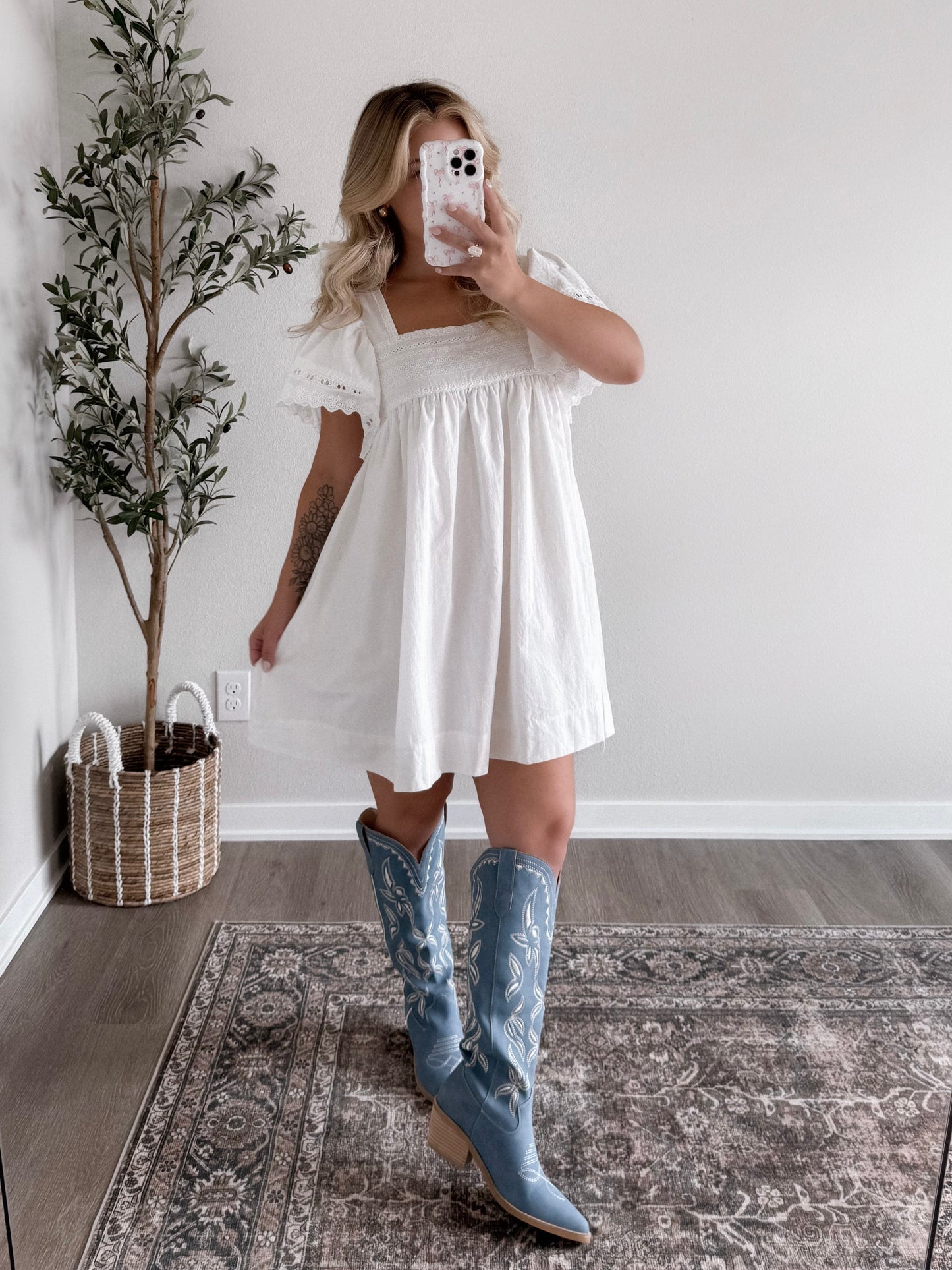 Dolly Eyelet Babydoll Dress (est ship date 8.07)