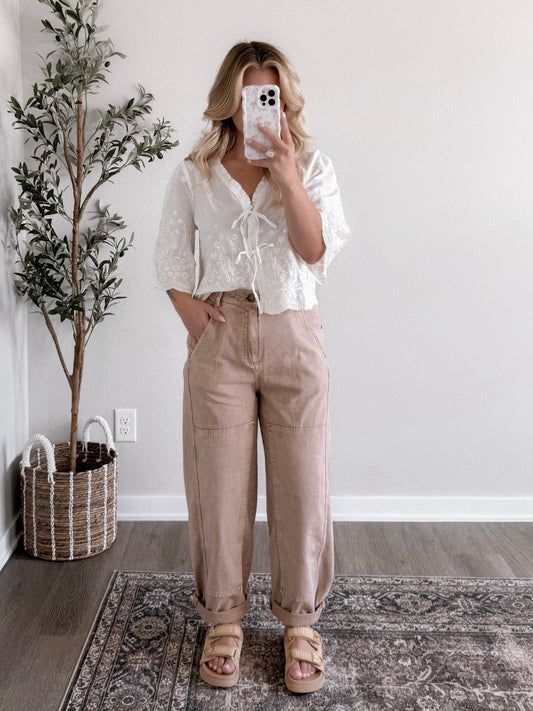 Hollie 2.0 Embroidered Top / White