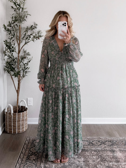 Eucalyptus Floral Maxi Dress