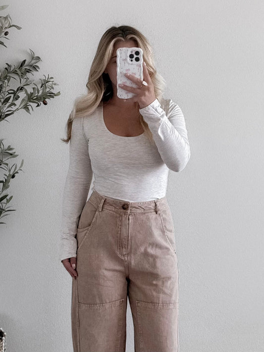 Essential Scoop Neckline Top / Oatmeal