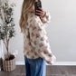 Honey Bear Floral Sherpa Jacket / Blush Cream