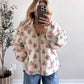 Honey Bear Floral Sherpa Jacket / Blush Cream