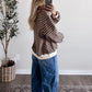 Coffee Club Striped Pullover