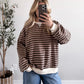 Coffee Club Striped Pullover