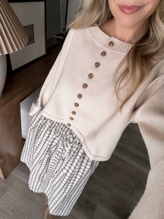 Honey Hearth Button Sweater