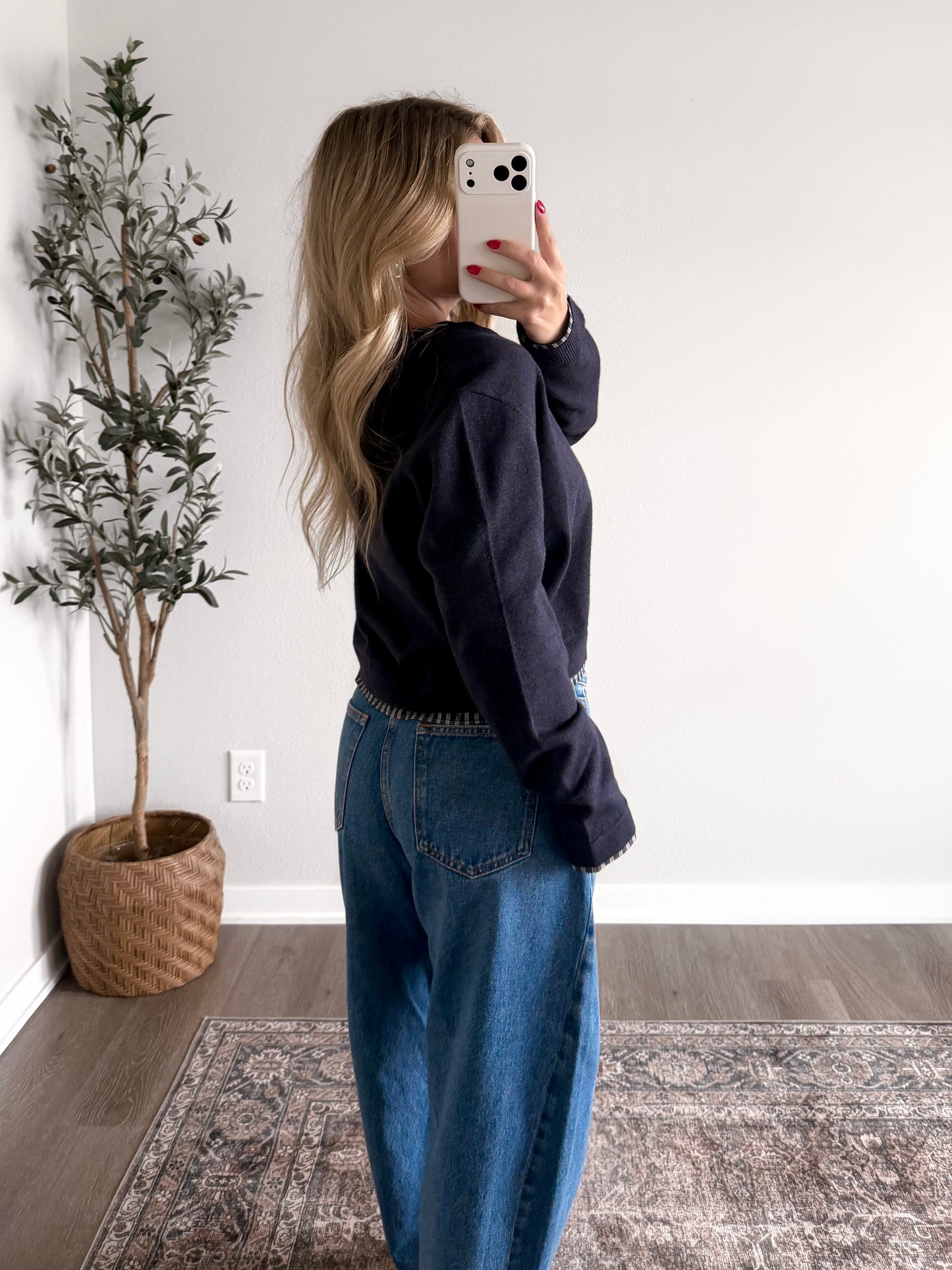 Gingham Thread Button Cardigan (Restocking Mid October)