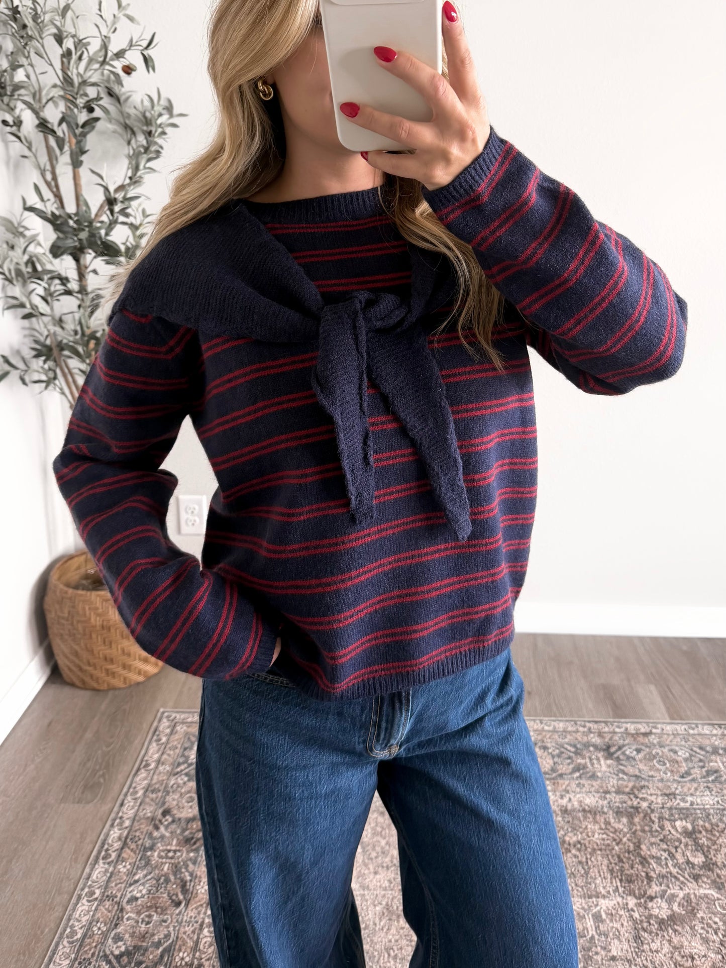 Cider Press Stripe Shawl Sweater