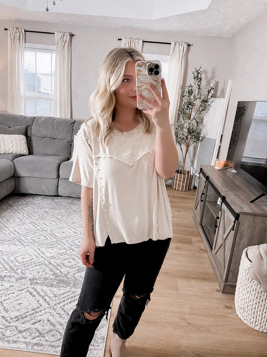 Basic Girl In Pearls Top Final Sale