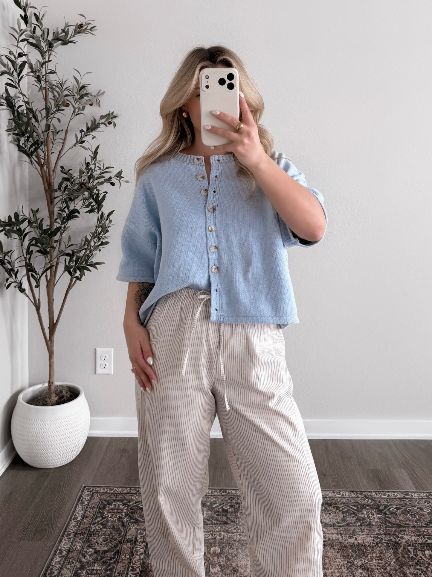 Calm Knit Button Sweater