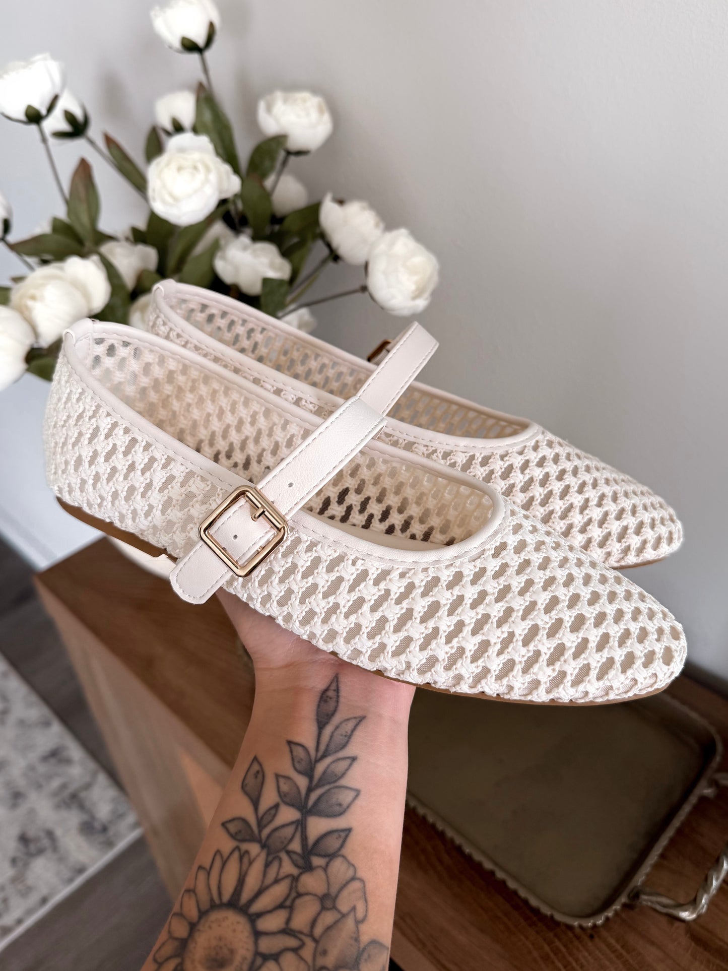 Serene Woven Mary Jane / White