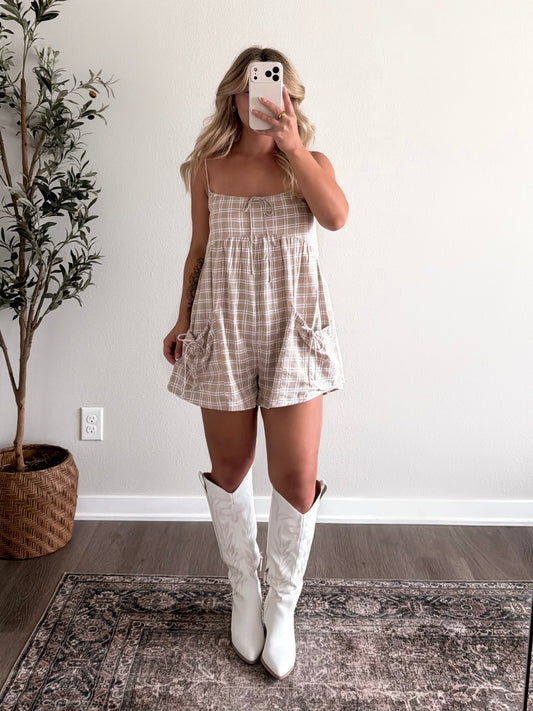 Bramble Grid Print Romper