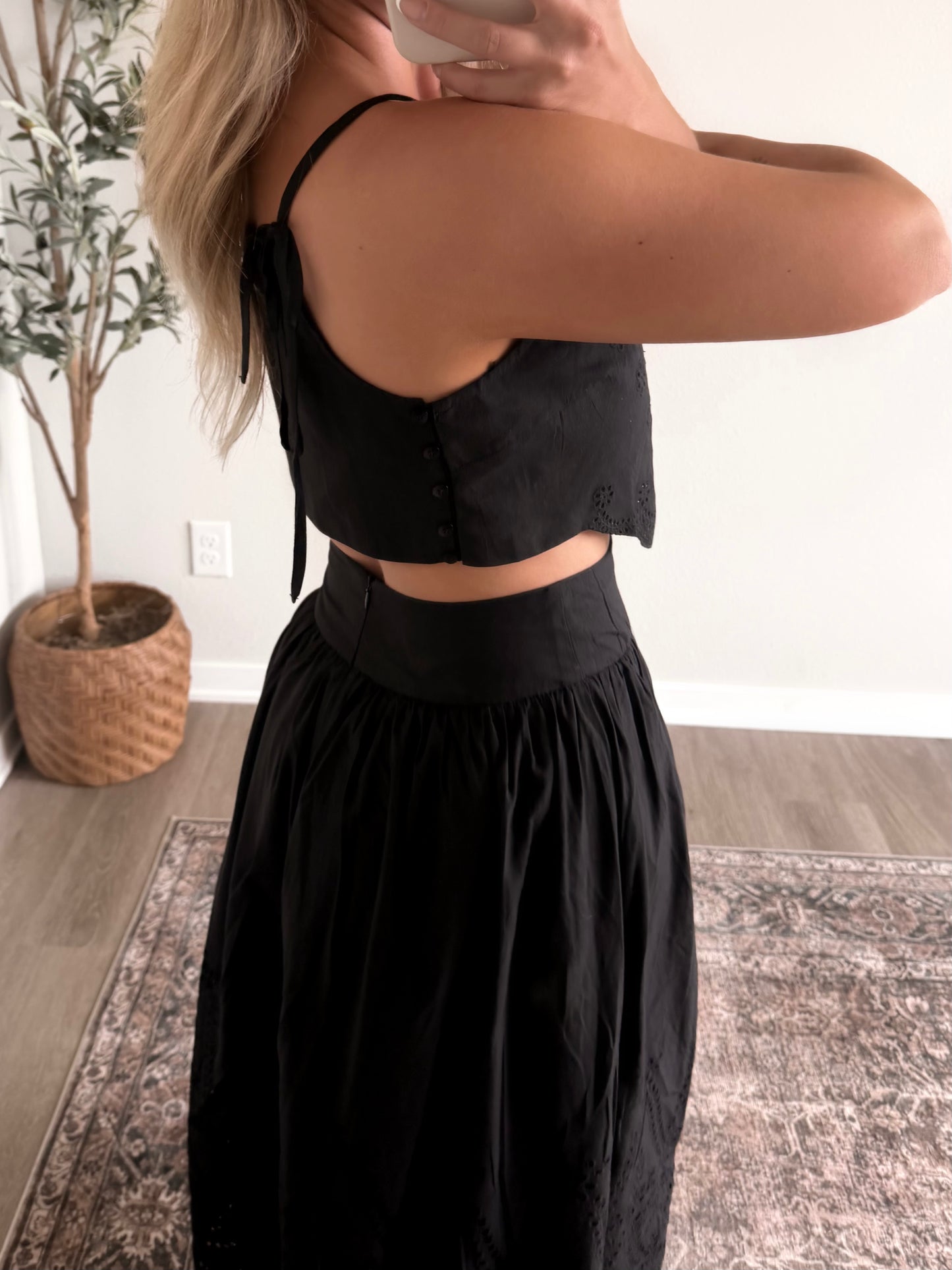 In The Details Eyelet Skirt Set