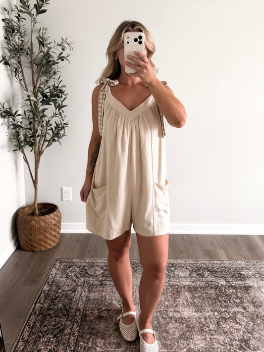 Hint Of Gingham Babydoll Romper (vendor cancelled our restock 😢)