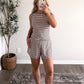 Stripe State Of Mind Short Set / Brown