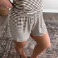 Stripe State Of Mind Short Set / Brown