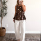 Chocolate Dot Babydoll Top
