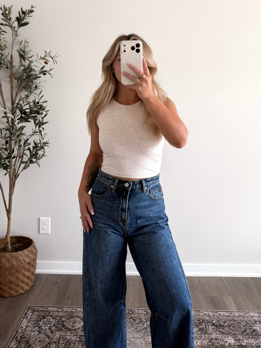 Essential Cropped Tank / Oatmeal