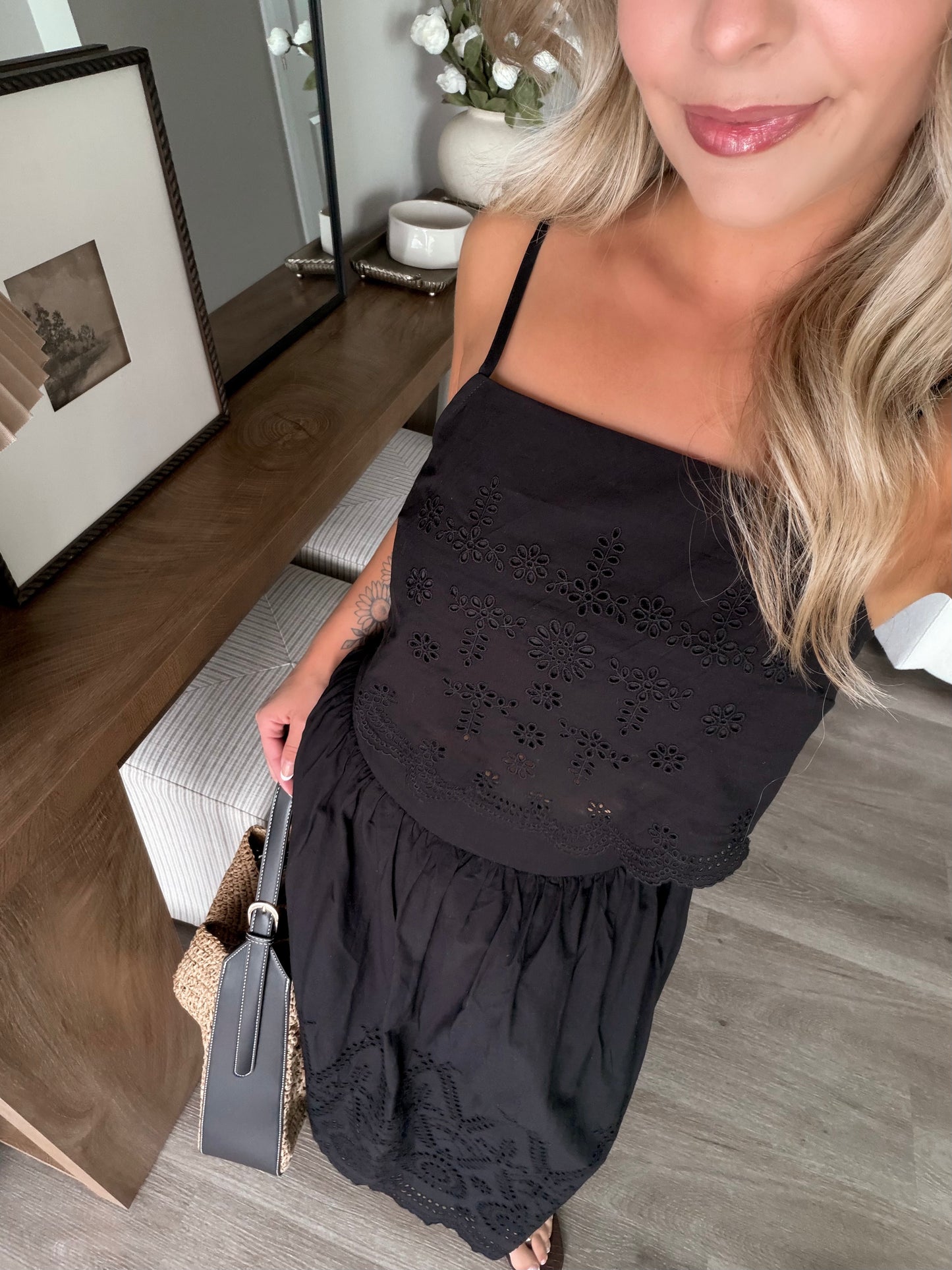 In The Details Eyelet Skirt Set
