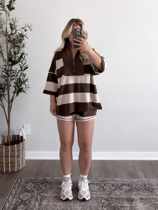 Sadie Striped Lounge Short Set