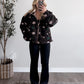 Honey Bear Floral Sherpa Jacket / Espresso