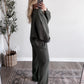 Retreat Ribbed Long Sleeve Lounge Set / Olive (PREORDER - EST SHIP  10.7)