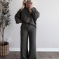 Retreat Ribbed Long Sleeve Lounge Set / Olive (PREORDER - EST SHIP  10.7)