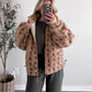 Honey Bear Floral Sherpa Jacket / Teddy Rose (PREORDER - EST SHIP  10.7)