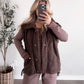 Warm & Cozy Sherpa Vest / Dark Coco