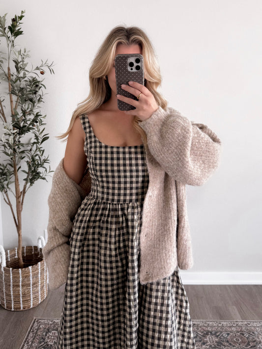 Blackberry Basket Gingham Maxi Dress (Tall Friendly)