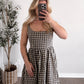 Blackberry Basket Gingham Maxi Dress (Tall Friendly)