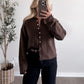 Augie Knit Button Cardigan / Walnut (Restocking End Of October)