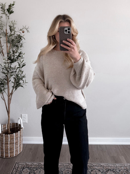 All-Season Relaxed Sweater / Sand Beige