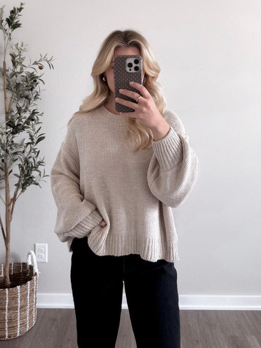 All-Season Relaxed Sweater / Sand Beige