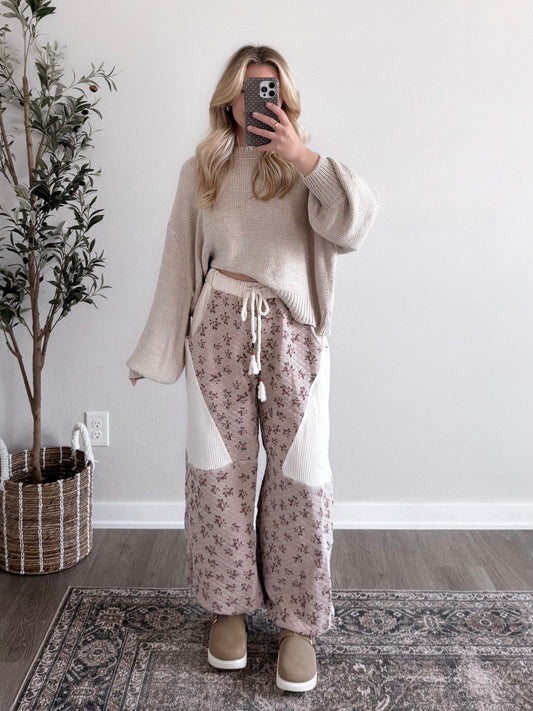 Cozy Camp Floral Quilted Jogger (PREORDER - EST SHIP  10.7)