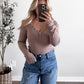 Classic Snap Button Henley / Lt Mocha