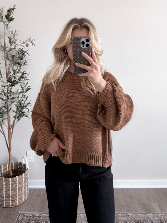 All-Season Relaxed Sweater / Warm Brown
