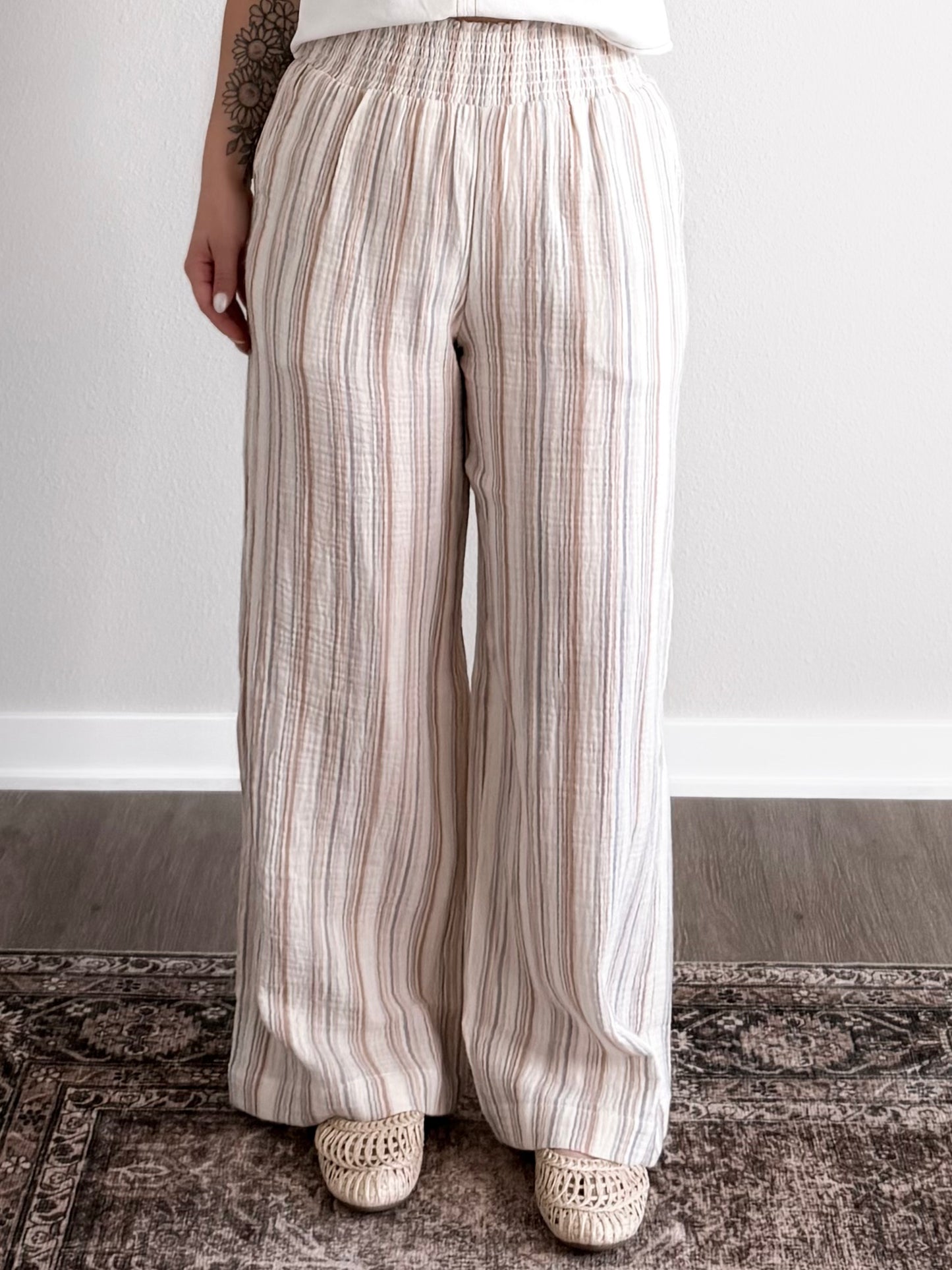 Day Drift Striped Cotton Pant