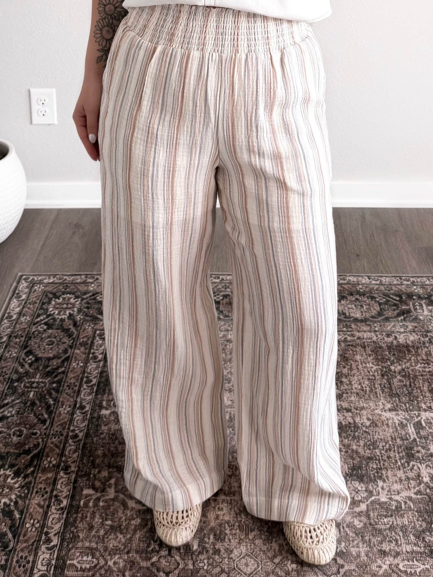 Day Drift Striped Cotton Pant