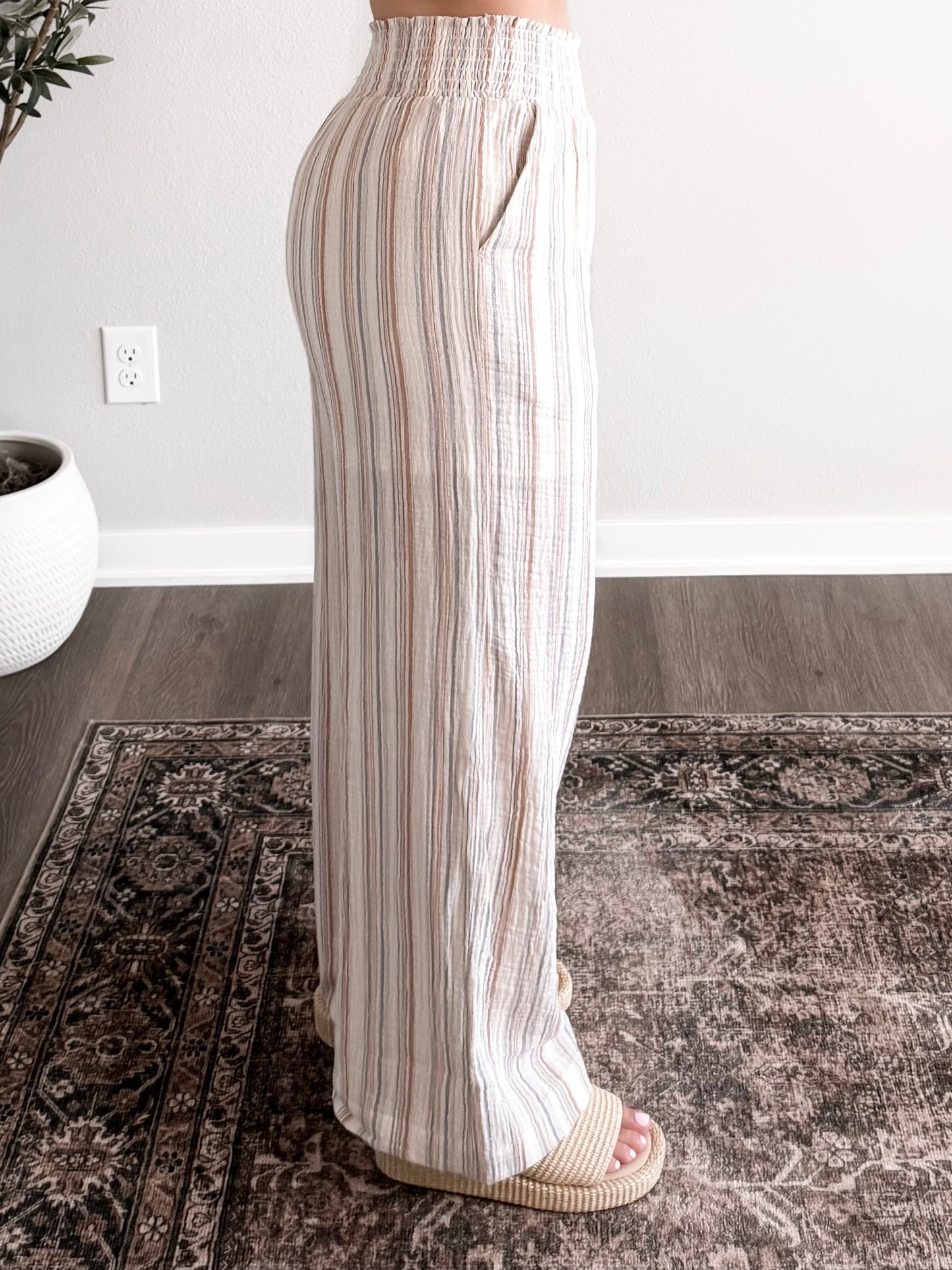 Day Drift Striped Cotton Pant