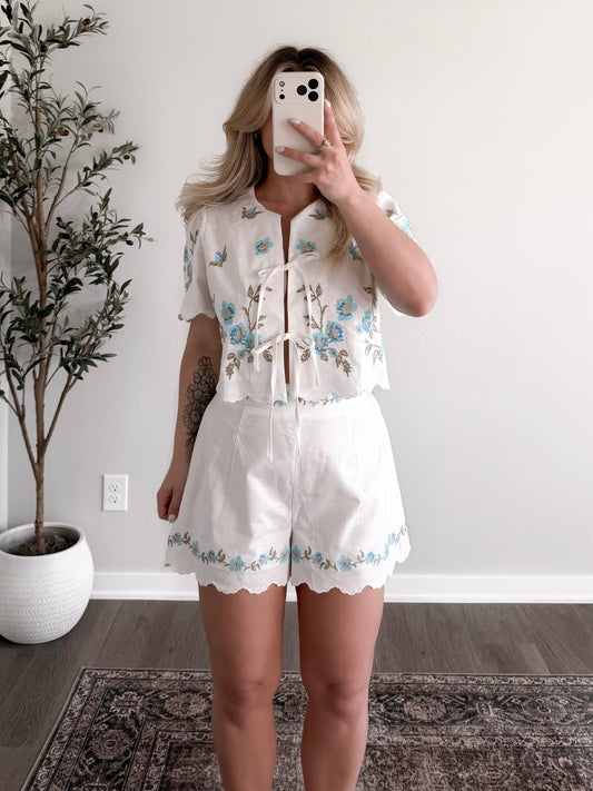 Petal Thread Embroidered Set