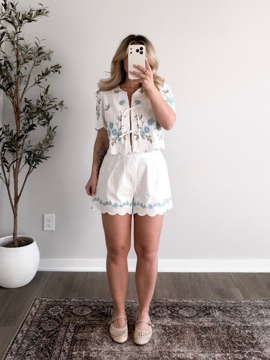 Petal Thread Embroidered Set