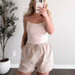 Daytime Grid Print Ruffle Shorts