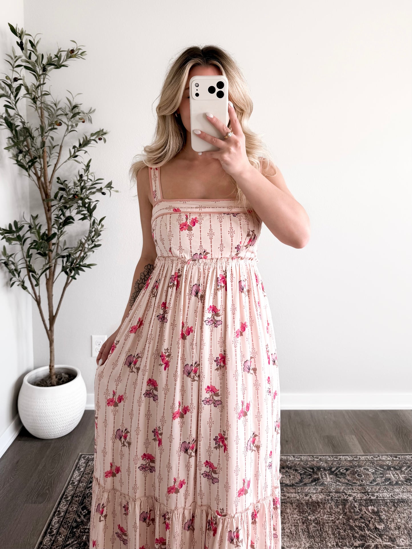 Palm Blossom Floral Maxi Dress