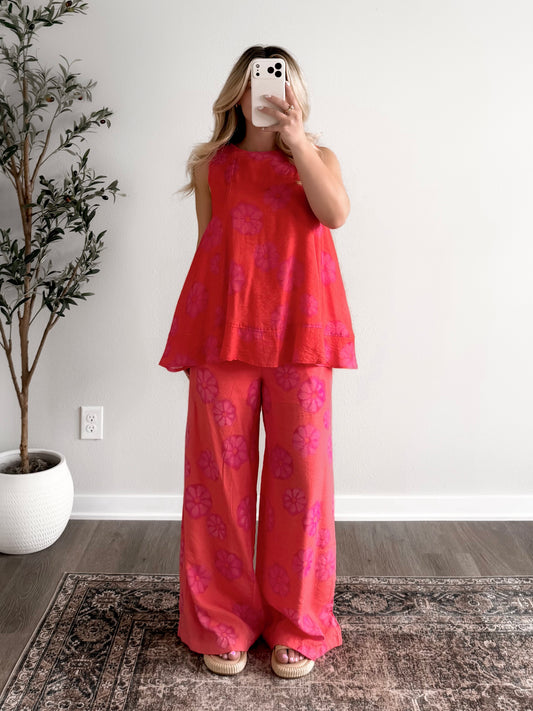 Coral Coast Floral Pant Set