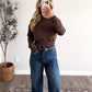 Mia Drape Basic Top / Brown