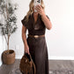 Fredericksburg Belted Satin Dress
